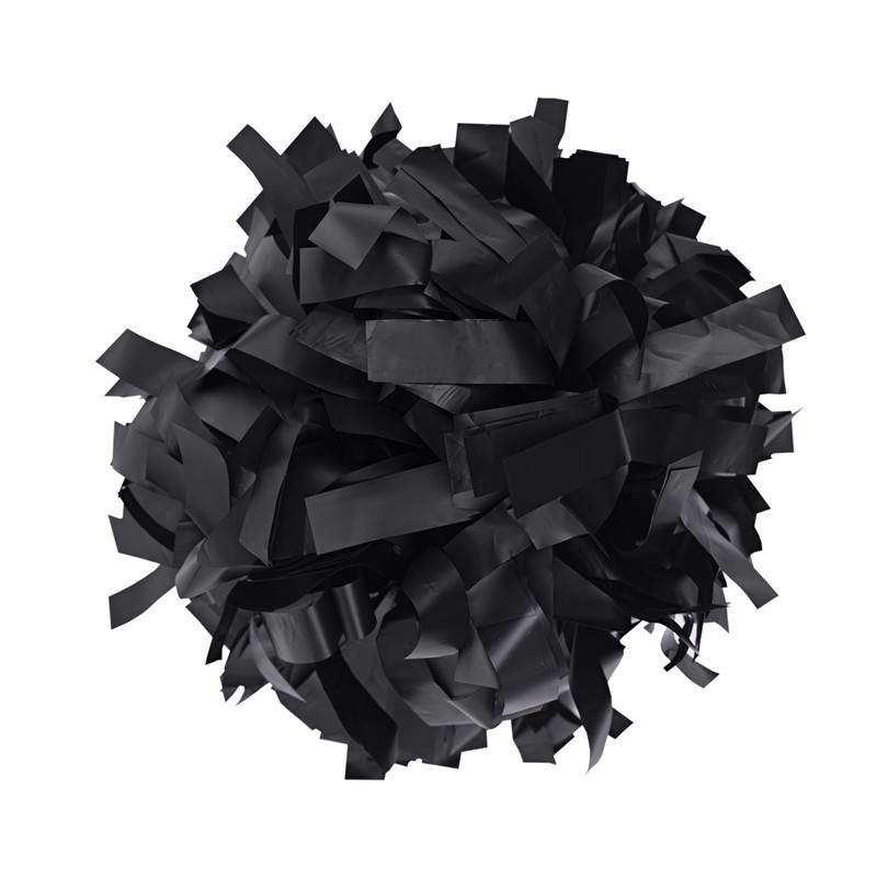 Pompones 6" plástico negro